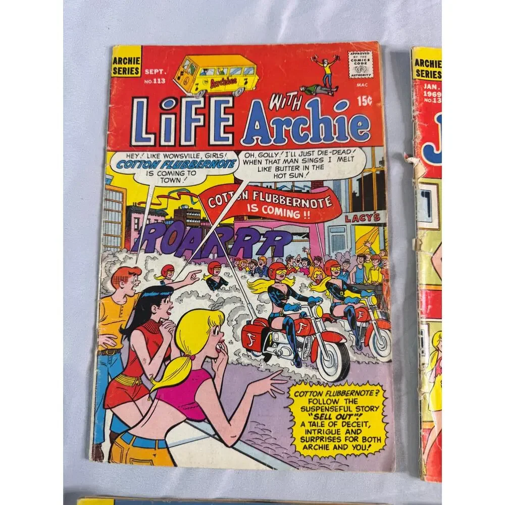 Vintage Archie Comic Book Lot of 5 1969-1973 Archie Pep Life Joke Reader Copies
